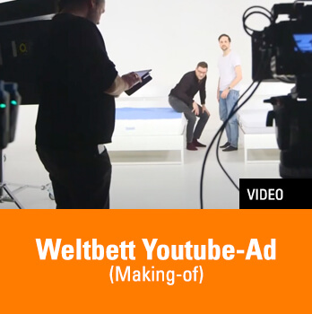 Bild vom Making-of der Weltbett YouTube Ad